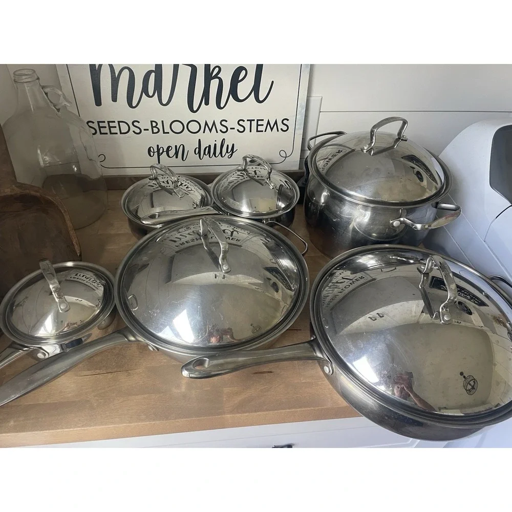 Belgique Stainless Steel Cookware Assortment Mixed Lot 12 Piece Set